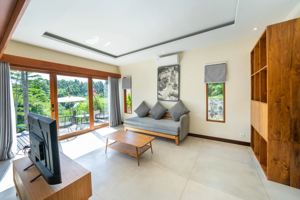 Living space with tropical views